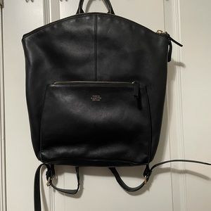 Vince Camuto black leather backpack